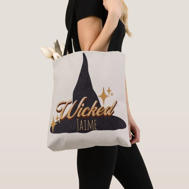Bolsa Tote de Nome Malvado com Chapéu de Bruxa Ret (Close Up)