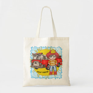 Bolsa tote de nome personalizado do Pequeno Bombei
