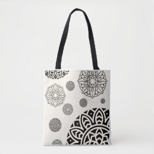 Bolsa Tote de Ombro em Arte de Mandala de Luxo