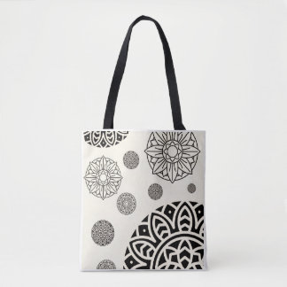 Bolsa Tote de Ombro em Arte de Mandala de Luxo