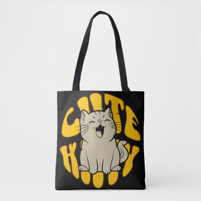 Bolsa Tote de Ombro Gatinho Fofo (Frente)