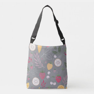 “Bolsa Tote de Padrão de Frutas Florais Coloridas”