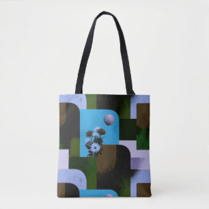 Bolsa Tote de Padrão Floral Abstrato Moderno