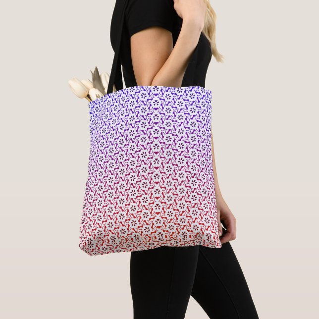 Bolsa tote de padrão fofo contínuo (Close Up)