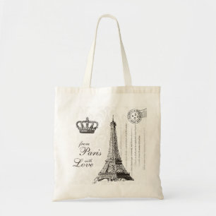 Bolsa Tote De Paris com a torre Eiffel das viagens vintage do