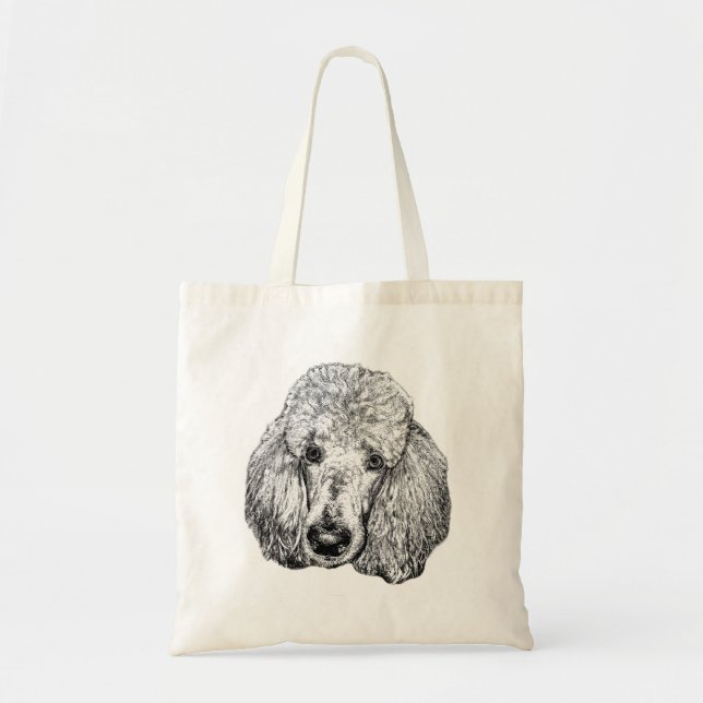Bolsa Tote de Poodle Detalhada – Retrato de Cachor (Frente)