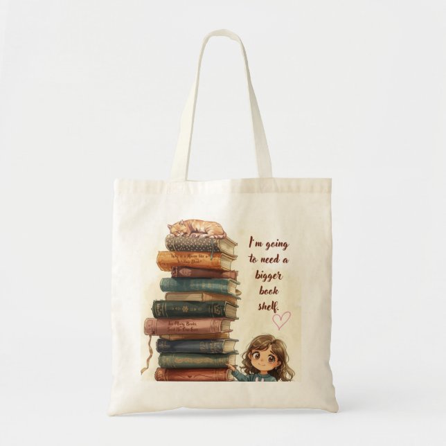 Bolsa Tote de Prateleira de Livros Maior (Frente)