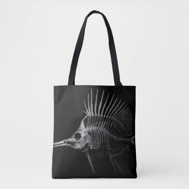 Bolsa Tote de Raio-X de Esqueleto de Peixe Gótico (Frente)