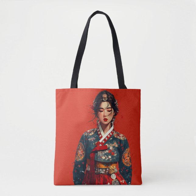 Bolsa Tote de Retrato de Hanbok Moderno (Frente)