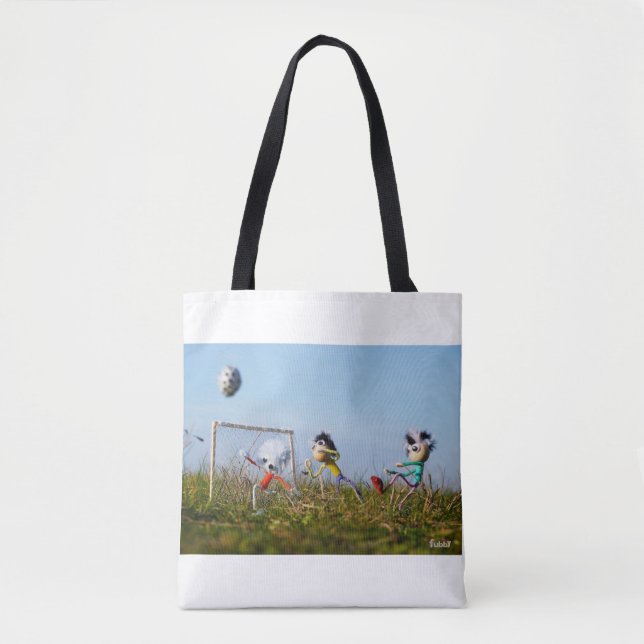 Bolsa Tote De speelse Fubby's die voetbal spelen. Tote-Bag (Frente)
