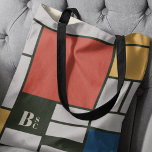 Bolsa Tote De Stijl Inspirou o Monograma dos Quadrados Primár<br><div class="desc">De Stijl (Piet Mondrian) inspirou design com área de texto personalizável. De Stijl, holandês do "estilo", também chamado de neoplasticismo, é um movimento de arte iniciado nos Países Baixos em 1917 voltado para formas retilíneas e cores primárias. O estilo passou pelo tempo e funciona perfeitamente no enriquecimento do nosso estilo...</div>