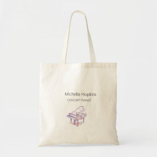 Bolsa tote de teclas de piano personalizadas para 