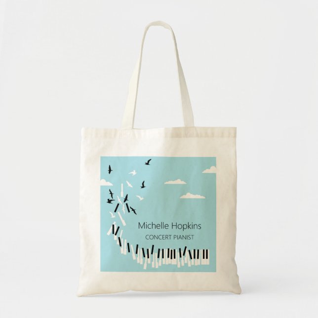 Bolsa tote de teclas de piano personalizadas para  (Frente)