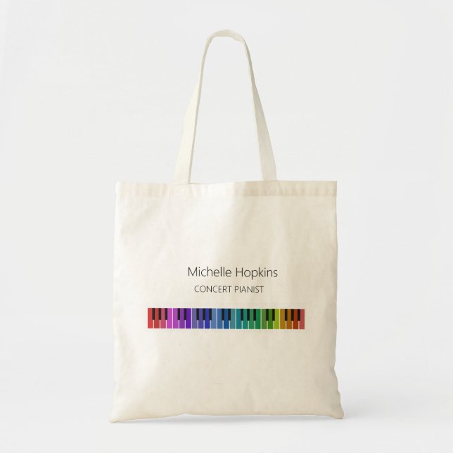 Bolsa tote de teclas de piano personalizadas para  (Frente)