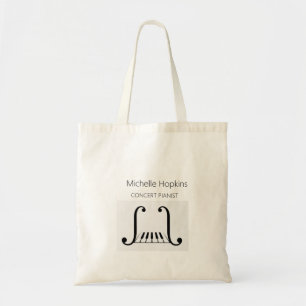 Bolsa tote de teclas de piano personalizadas para 