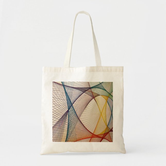 Bolsa Tote de Tela Abstrata Geométrica (Frente)