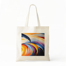 Bolsa Tote de Tela com Arte Abstrata Estilosa