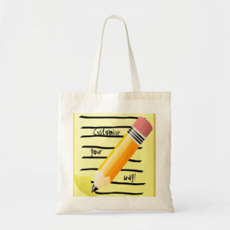 Bolsa Tote De volta à arte do lápis da almofada de nota do