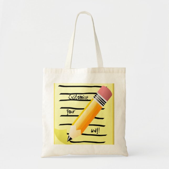 Bolsa Tote De volta à arte do lápis da almofada de nota do (Frente)