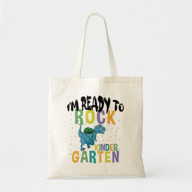 Bolsa Tote De Volta à Escola Estou Pronto Para Balançar Pré-K (Frente)