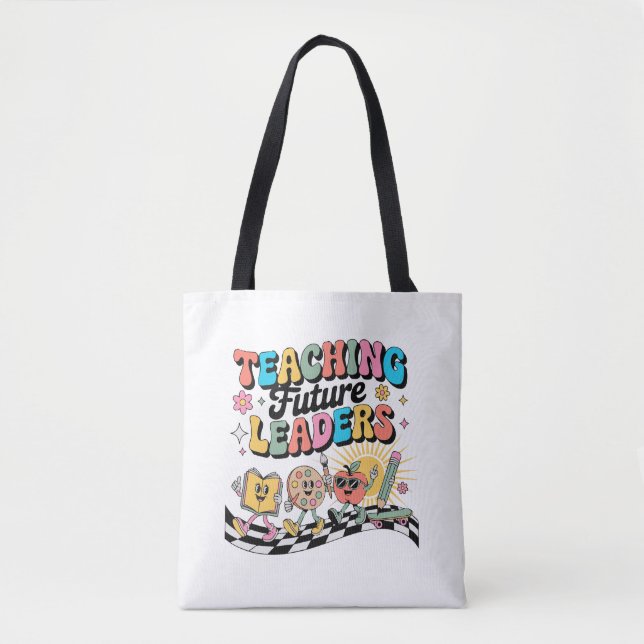Bolsa Tote De volta à Escola Professor Primeiro Dia Ensinando (Frente)