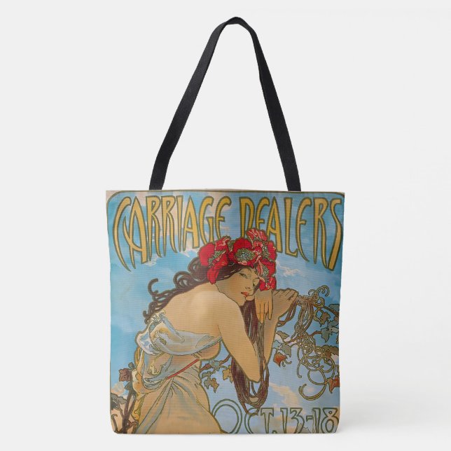 Bolsa Tote Dealers de carruagem por Alphonse Mucha (1902) (Frente)