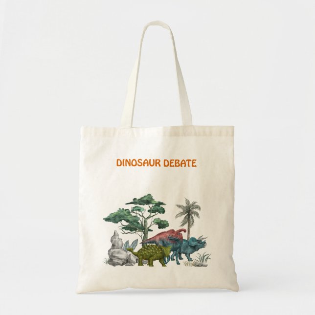 Bolsa Tote Debate sobre dinossauro (Frente)