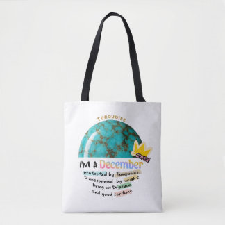Bolsa Tote December Birthstone Turquoise Graphic