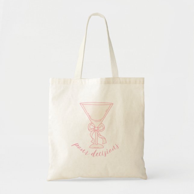 Bolsa Tote Decisões de Bebida Design de Copo de Martini | Fof (Frente)
