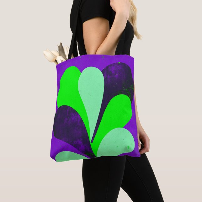 Bolsa Tote Declaração Botânica Roxa Ousada (Close Up)
