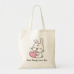 Bolsa Tote Declaração de Amor Fofa, Algum Coelhinho Te Ama Tr