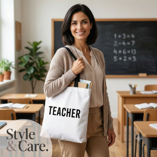 Bolsa Tote Declaração de Texto de Professor Personalizável Br
