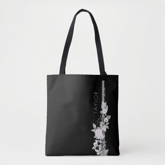Bolsa Tote decor floral flutista (Frente)