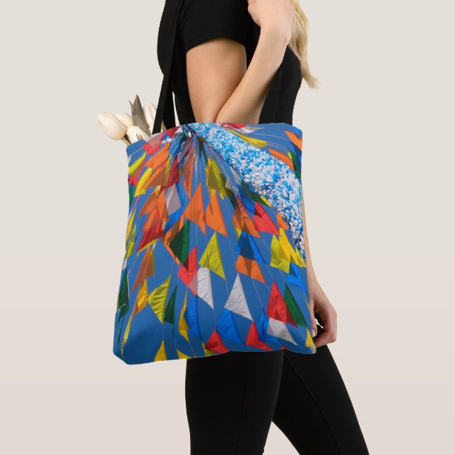 Bolsa Tote Decoração de Bandeira Triangular (Close Up)