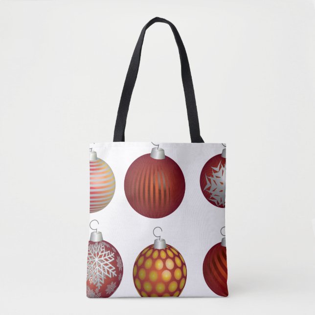 Bolsa Tote decoração de bola de Natal (Frente)