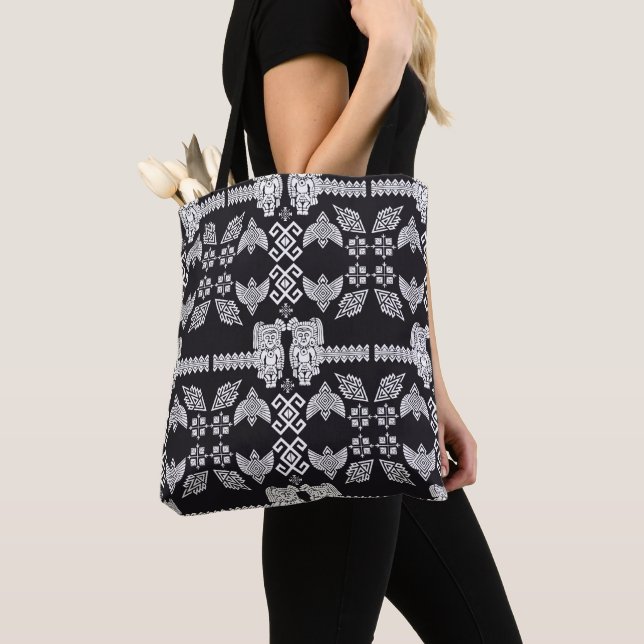 Bolsa Tote Decoração de Casa Otomi Mexicana (Close Up)