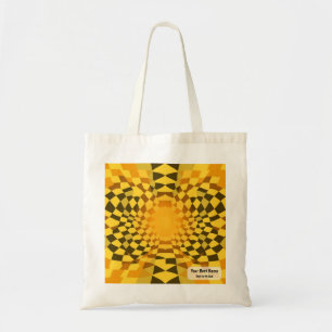 Bolsa Tote Decoração de Ilusão Óptica Abstrata dos Anos Seten