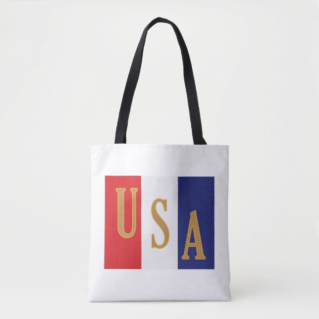 Bolsa Tote Decoração de Listras Finas dos EUA (Frente)