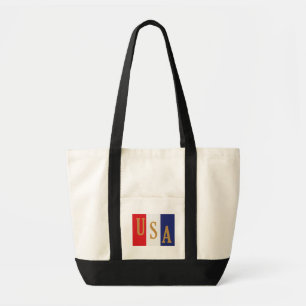 Bolsa Tote Decoração de Listras Finas EUA