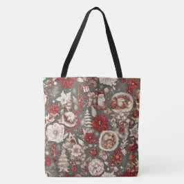 Bolsa Tote decoração de natal, flores