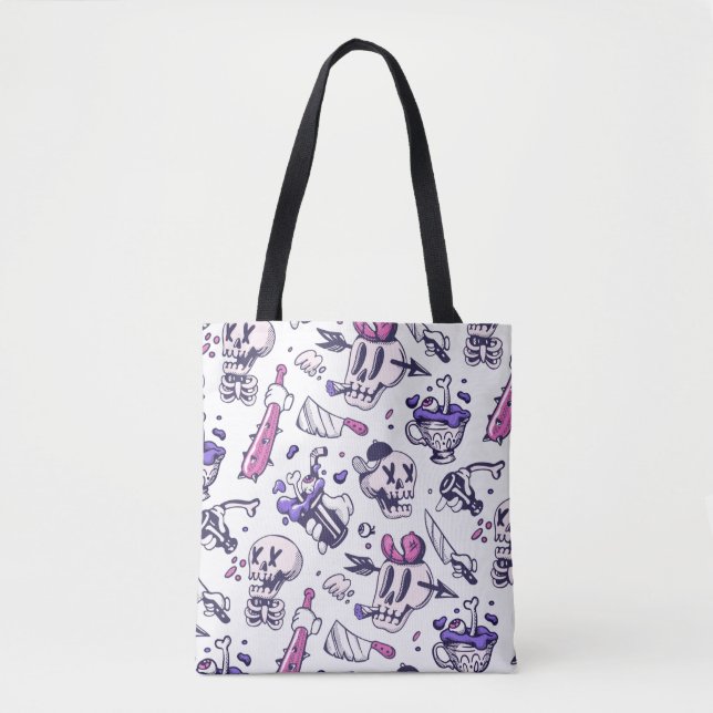 Bolsa Tote decoração de padrão de Halloween (Frente)
