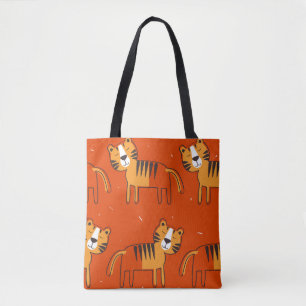 Bolsa Tote Decoração Desenhada da Mão Colorida