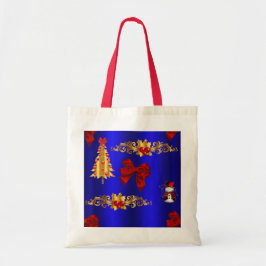 Bolsa Tote Decorações de Natal em Azul