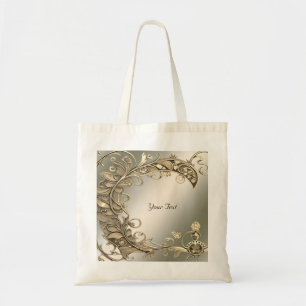 Bolsa Tote Decorativa Dourada Moderna Elegante