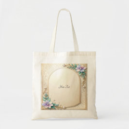 Bolsa Tote Decorative Floral Frame with Pearls Tote Bag