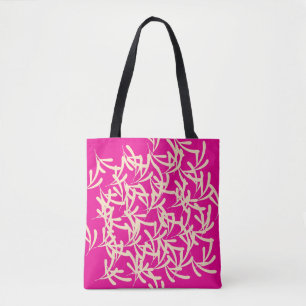 Bolsa Tote Decorativo com Enfeites Rosa Quente 