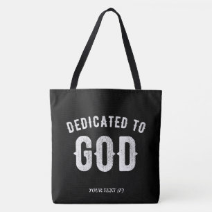 BOLSA TOTE DEDICADO A DEUS TEXTO BRANCO LEGAL PERSONALIZÁVEL