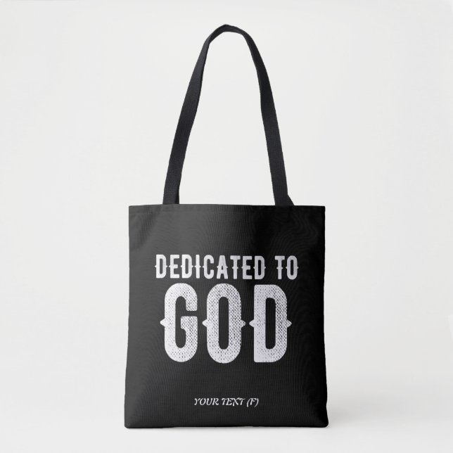 BOLSA TOTE DEDICADO A DEUS TEXTO BRANCO PERSONALIZÁVEL LEGAL (Frente)