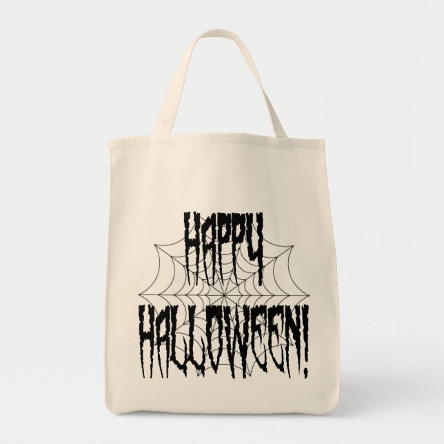 Bolsa Tote Dedos de Aranha Halloween e Web (Frente)
