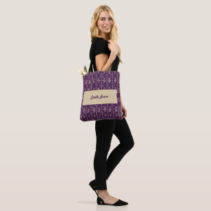 Bolsa Tote Deep Purple e Terroso Abstrato Geométrico